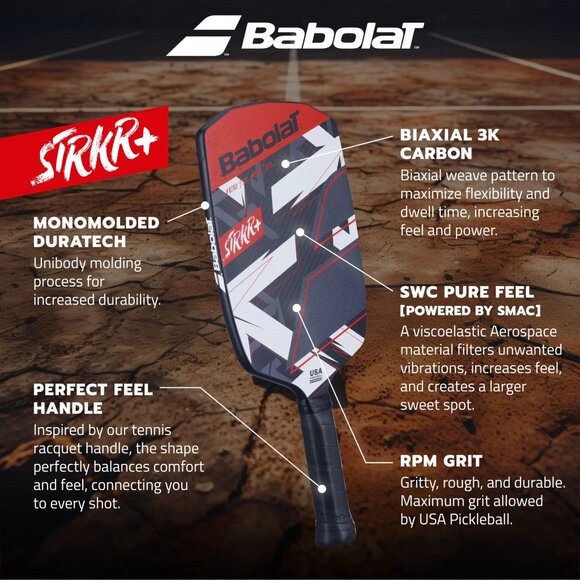 BRAND NEW Babolat STRKR Pickleball Paddle #1 Rated Pro - $219 MSRP - Free Ship!! - Picture 3 of 9